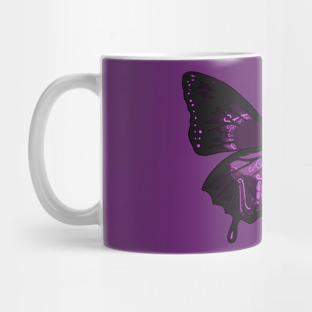 purple butterfly skull by GhostFox_Designs